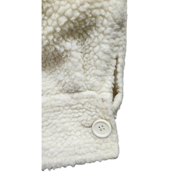 Danielle Guizio OVERSIZED SHERPA BUTTON-UP JACKET CREAM Size S - Picture 6 of 14